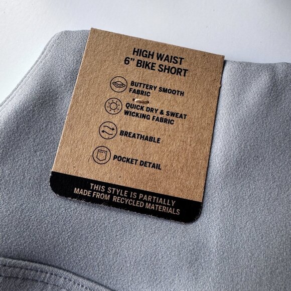 Victoria's Secret PINK High Waisted 6" Bike Shorts New With Tags Gray and Neon - Picture 7 of 10